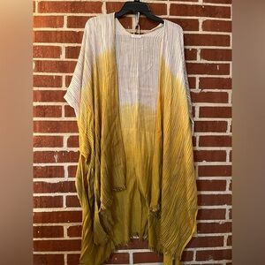 Chic Soul Yellow and White Striped Wrap Shawl. One Size